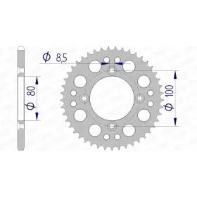 AFAM Aluminium Ultra-Light Rear Sprocket 420 ​​​​​​​36-46 teeth HONDA CR / XR / CRF 70-80cc 82-12