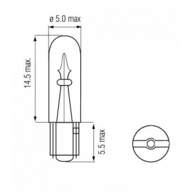 Light bulb BOSMA T5 12V 1.2W