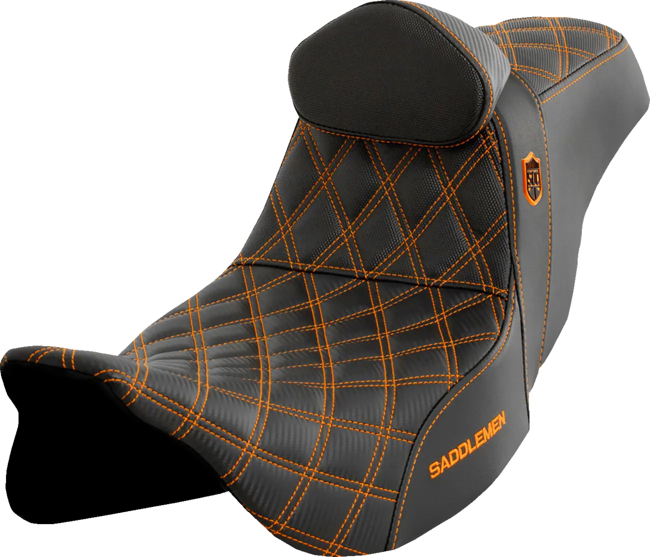SADDLEMEN Pro Series SDC Performance Grip Seat Orange Harley Davidson FLHR / FLHRC / FLHT / FLHTKSE / FLHXS / FLTRX 1584-1923cc 08-23