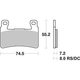 SBS stabdžių trinkelės 734RST Racing Sintered HONDA / HYOSUNG