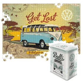 TIN BOX L PUZZLE VW LET`S GET LOST 2 68x48cm