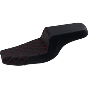 SADDLEMEN Step-Up Lattice Stitch Seat Red Harley Davidson XL 883-1200 04-22