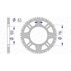 AFAM Aluminium Ultra-Light Self-Cleaning Rear Sprocket 17104 - 420 49-54 teeth SUZUKI RM / KAWASAKI KX 80-100cc 76-23