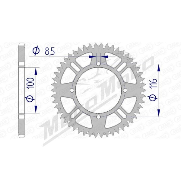 AFAM Aluminium Ultra-Light Self-Cleaning Rear Sprocket 17104 - 420 49-54 teeth SUZUKI RM / KAWASAKI KX 80-100cc 76-23