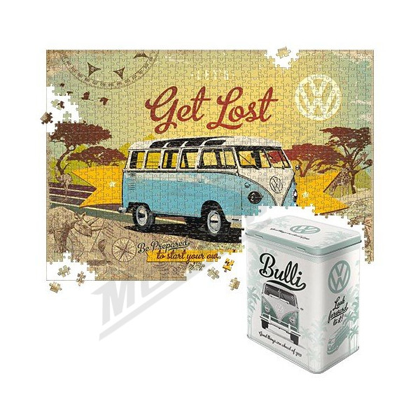 TIN BOX L PUZZLE VW LET`S GET LOST 2 68x48cm
