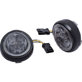 CIRO LED Fang® Front Signal Light Inserts with Bezel HARLEY DAVIDSON FLD / FLFB / FLFBS / FLHC / FLHCS / FLHTKSE / FLHXSE 883-1923 01-25
