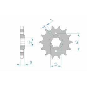 AFAM Steel Standard Front Sprocket 21501 - 530 16 teeth YAMAHA XJ / FZ / YT / XS 60-600cc 81-90