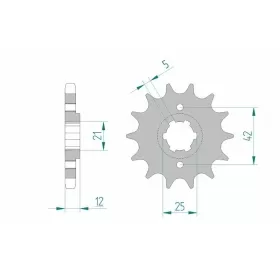 AFAM plieninė standartinė priekinė žvaigždutė 21501 - 530 16 dantukų YAMAHA XJ / FZ / YT / XS 60-600cc 81-90