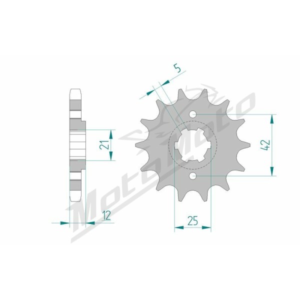 AFAM plieninė standartinė priekinė žvaigždutė 21501 - 530 16 dantukų YAMAHA XJ / FZ / YT / XS 60-600cc 81-90