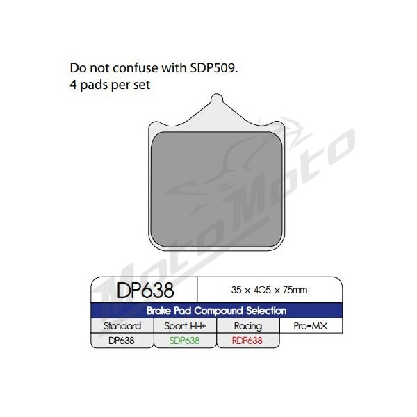 DP BRAKES Standard Sintered Metal Brake Pads Aprilia / Benelli / Ducati / Husqvarna / KTM / MV Agusta / SWM / TM Racing / Triumph 125-1050cc 99-24