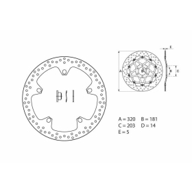 BREMBO Serie Oro priekinis apvalus fiksuotas stabdžių diskas BMW / INDIAN 800-1600cc 2008-2025