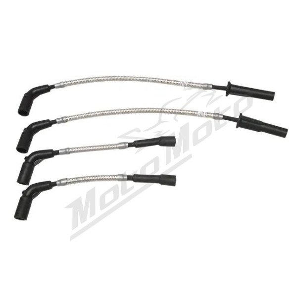 MAGNUM SHIELDING Spark Plug Wires Polished Stainless Steel Harley Davidson FLDE / FLFBS / FLSB / FXBB / FXFBS / FXLR / FXLRST / FXST 1750/1923 18-24 