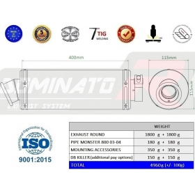 Exhausts silincers Dominator Round DUCATI MONSTER 800 1996-2005