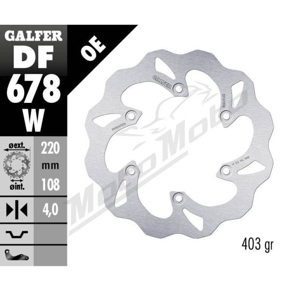 GALFER Wave® Rear Brake Rotor  AJP / Beta / GasGas / Rieju 125-450cc 94-20