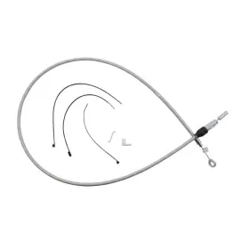 MAGNUM SHIELDING Polished Stainless Quick Connect Upper Clutch Cable Harley Davidson FLDE / FLFBS / FLTRK / FLTRX / FXST 1750/1977 18-24 137cm 