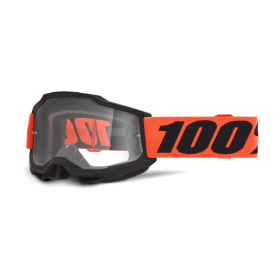 100 percent goggles model accuri 2 ferrani - clear lens - black / orange
