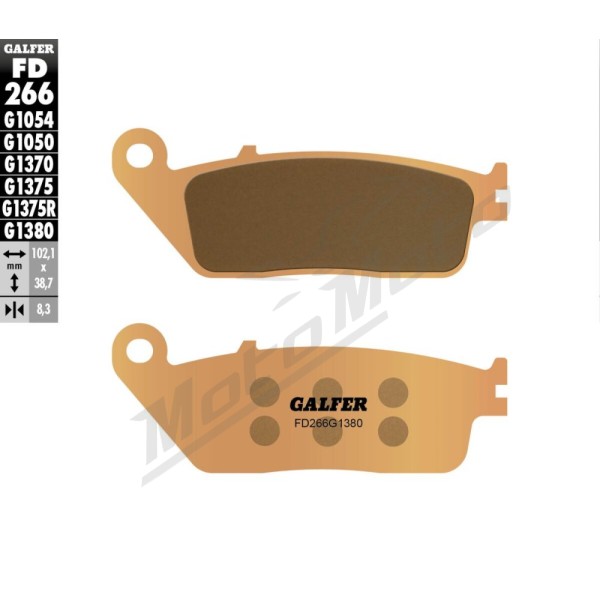GALFER HH Sintered Brake Pads Benelli / BMW / Cagiva / CF Moto / Honda / Kawasaki / Kymco / Royal Enfield / Suzuki / Triumph / Yamaha 125-1800cc 88-25