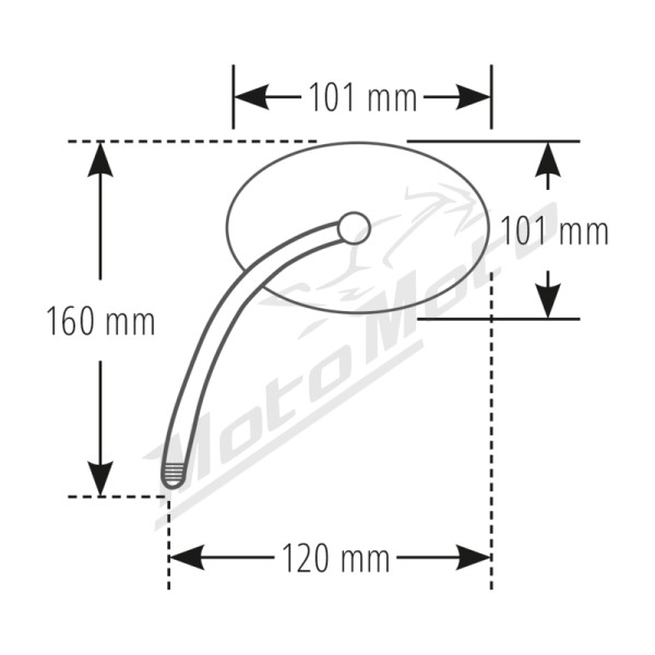 HIGHSIDER veidrodėlis M10 x 1.25 Aprilia / Ducati / Bnelli / BMW / Honda / Husqvarna / Kawasaki / KTM / Moto Guzzi / Royal Enfield / Suzuki / Triumph / Yamaha 125-1050cc 13-24