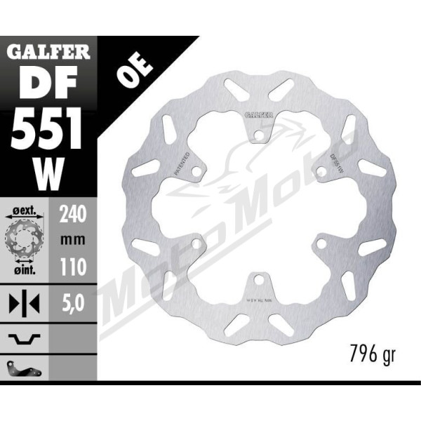 GALFER Fiksuotas galinis stabdžių diskas ROYAL ENFIELD BULLET / CLASSIC / SCRAM / HIMALAYAN 400-650cc 19-26
