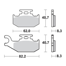 PROX Front Brake Pad Right Suzuki King Quad / LTA 400-750 05-15