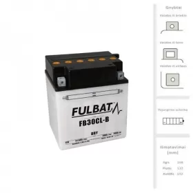 FULBAT Battery capacity 30 Ah 300 A EN 12V