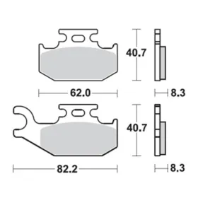 PROX Priekinės kairios stabdžių trinkelės Suzuki King Quad / LTA 400-750 05-15
