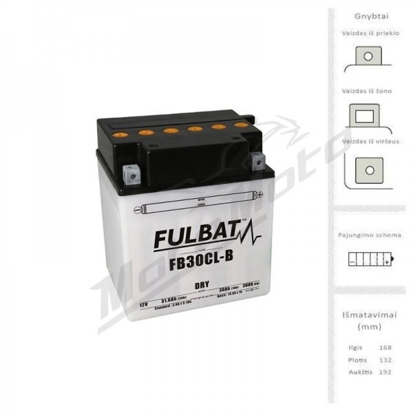 FULBAT Battery capacity 30 Ah 300 A EN 12V