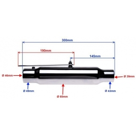 Universal exhaust (length 300mm) Ø 46mm