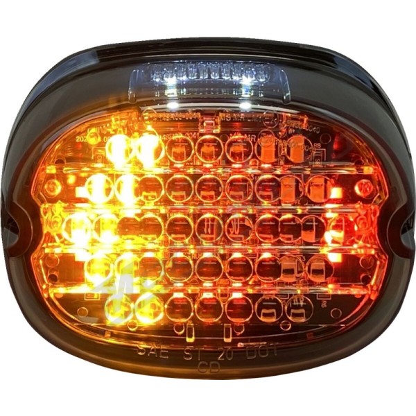 CUSTOM DYNAMICS Low Profile LED Taillight with Integrated Auxiliary Turn Signals Harley Davidson FLD / FLH 1450-1977cc 99-24