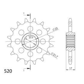 Supersprox Front sprocket 1381.16RB with rubber bush