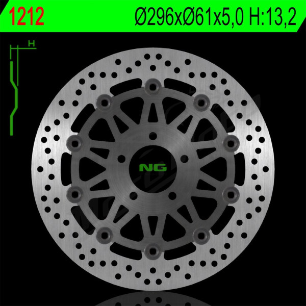 NG BRAKES Front Floating Brake Disc 296mm Kawasaki ZX-9R Ninja 900cc 98-99