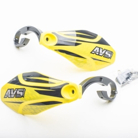 AVS RACING Handguards Kit with Aluminium supports Yellow/Black