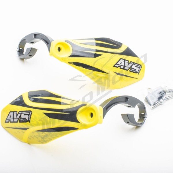 AVS RACING Handguards Kit with Aluminium supports Yellow/Black