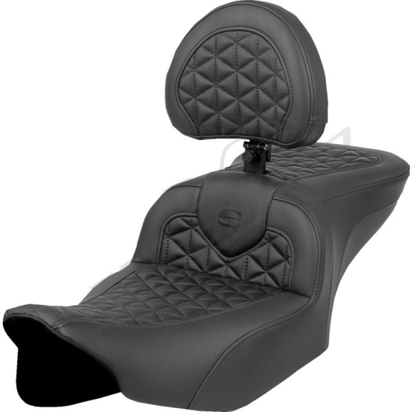 SADDLEMEN RoadSofa Tri Gripper Seat With Backrest Harley Davidson FLHX / FLTRX / FLTRXSE 1923-1977 23-25
