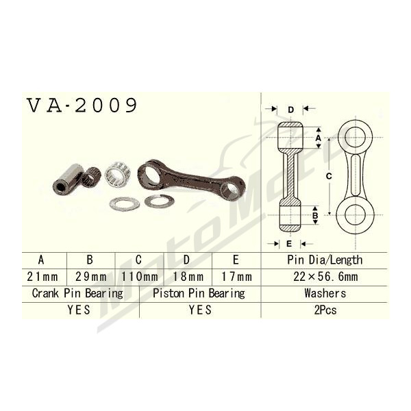 VESRAH Connecting rod Yamaha YFS 200 Blaster 88-06