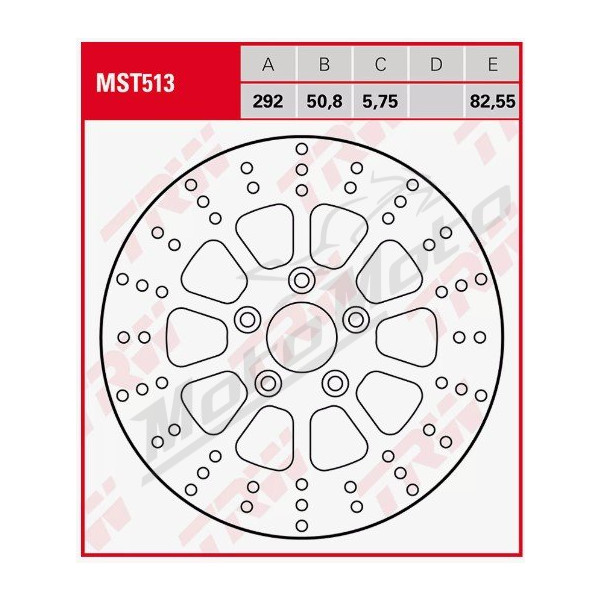 TRW ZF Rear Brake Disc 292mm Harley Davidson FLH / FLHR / FLHT / FLHTC 883-1340cc 84-99