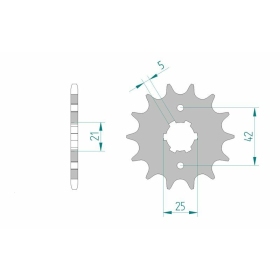 AFAM Steel Standard Front Sprocket 21301 - 520 14-16 teeth YAMAHA SR / RD / XT / XV 250cc 90-98