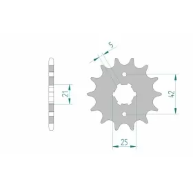 AFAM Steel Standard Front Sprocket 21301 - 520 14-16 teeth YAMAHA SR / RD / XT / XV 250cc 90-98