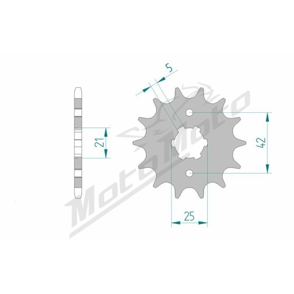 AFAM Steel Standard Front Sprocket 21301 - 520 14-16 teeth YAMAHA SR / RD / XT / XV 250cc 90-98