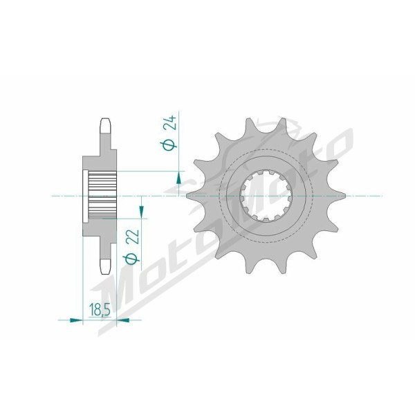 AFAM plieninė standartinė priekinė žvaigždutė 24603 - 520 14-15 dantukų KAWASAKI Z 750-800cc 04-16