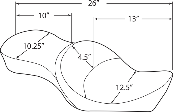 DRAG SPECIALTIES SEATS Low-Profile Double Bucket  2-Up Vinyl Seat Harley Davidson XL / XLH / XLS / XLX / XR 883-1200cc 82-03