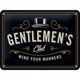 Metal tin sign GENTELMENS 15x20