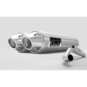 HMF Dual Performance Series Full Exhaust System - Brushed Stainless Steel/ Euro Polaris RZR 1000 2016-2021
