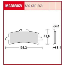 TRW CRQ Series Carbon Race Brake Pads Aprilia / Bimota / BMW / Ducati / Honda / KTM / MV Agusta / Triumph 675-1262cc 08-24