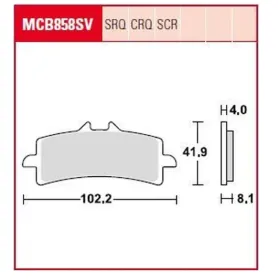 TRW CRQ Series Carbon Race Brake Pads Aprilia / Bimota / BMW / Ducati / Honda / KTM / MV Agusta / Triumph 675-1262cc 08-24