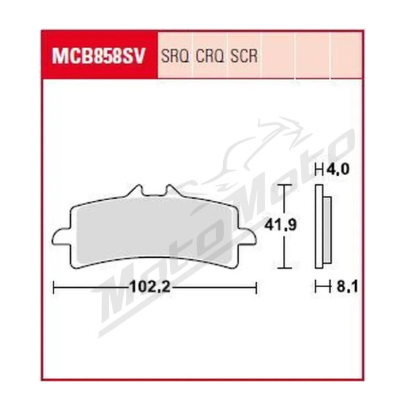 TRW CRQ Series Carbon Race Brake Pads Aprilia / Bimota / BMW / Ducati / Honda / KTM / MV Agusta / Triumph 675-1262cc 08-24