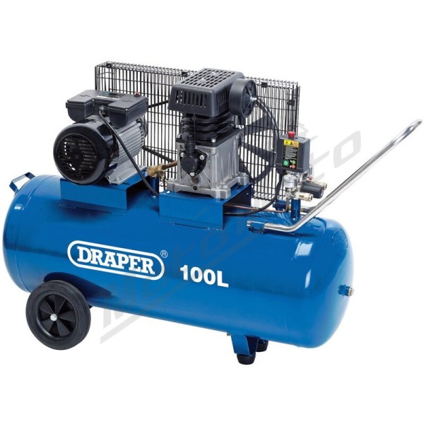DRAPER diržu varomas oro kompresorius 100L - 2.2kW/3hp