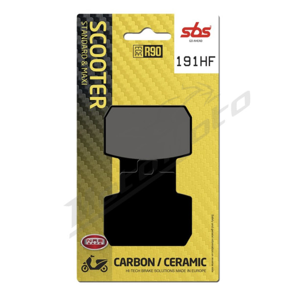 SBS 191HF Street Ceramic Organic Brake Pads Piaggio MP3 / X8 / X9 125-250cc 05-09