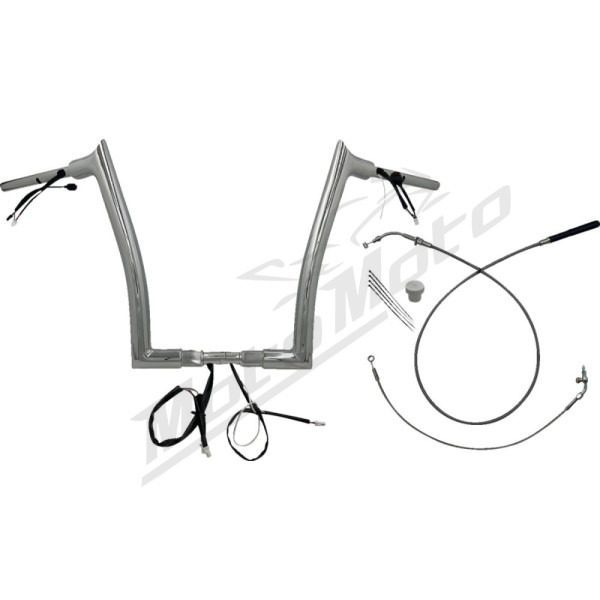 FAT BAGGERS INC. Pointed Top Handlebar Kit Chrome 89x35.5cm Harley Davidson FLHX / FLHXS / FLTRX / FLTRXSE 1868-1977 23-26 