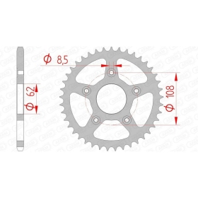 AFAM Steel Standard Rear Sprocket 520 38-43 teeth